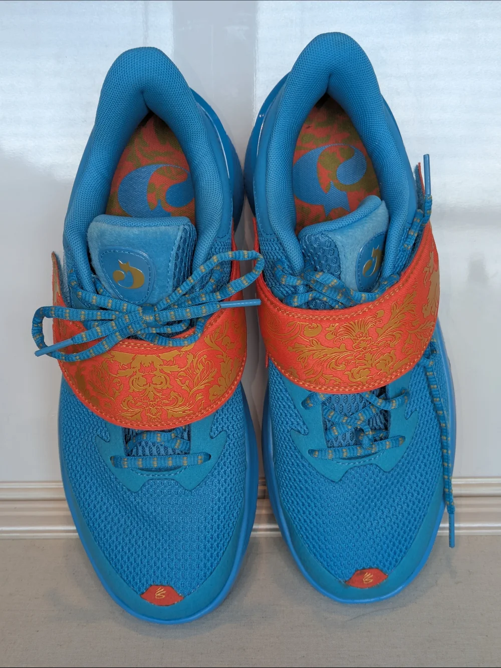 Under Armour Curry Flow 1 HFD NWOB Blue Orange Gold Basketball Shoes Mens 10